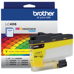 Brother LC406 INKvestment Yellow Ink Tank, LC406Y