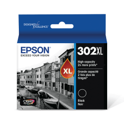 Epson 302XL Claria Premium Black High-Yield Ink Cartridge, T302XL020-S