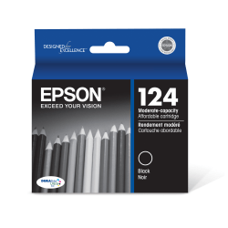 Epson 124 DuraBrite Ultra Black Ink Cartridge, T124120