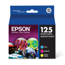 Load image into Gallery viewer, Epson 125 DuraBrite Ultra Cyan, Magenta, Yellow Ink Cartridges, Pack Of 3, T125520-S