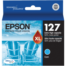 Epson 127 DuraBrite Ultra Cyan Ink Cartridge, T127220-S