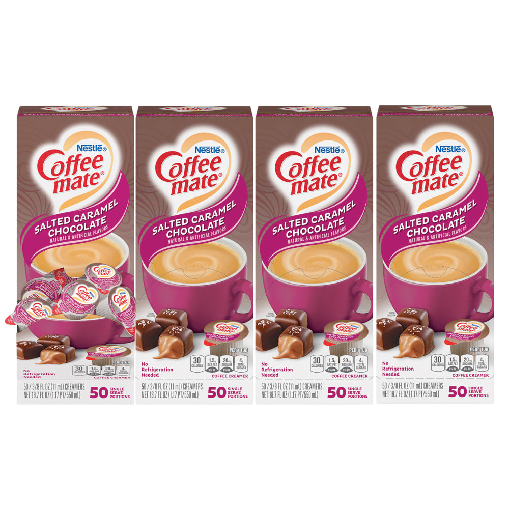 Nestle Coffee-mate Liquid Creamer, Salted Caramel Chocolate Flavor, 86.08 Oz Single Serve x 200