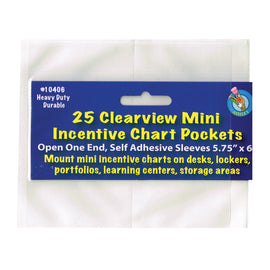 Ashley Productions Mini Incentive Chart Pockets, 5 3/4in x 6in, Clear, 25 Pockets Per Pack, Set Of 3 Packs