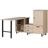 South Shore Zelia 61inW L-Shaped Computer Desk, Soft Elm