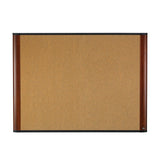 3M Cork Bulletin Board, 48in x 72in, Aluminum Frame With Mahogany Finish
