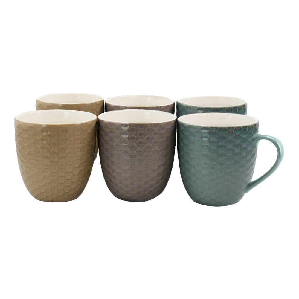 Elama 15-Oz. Mugs, Honeysuckle, Assorted Colors, Set Of 6 Mugs