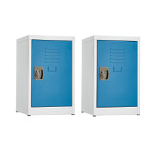 Load image into Gallery viewer, Alpine AdriOffice 1-Tier Steel Lockers, 24inH x 15inW x 15inD, Blue, Set Of 2 Lockers
