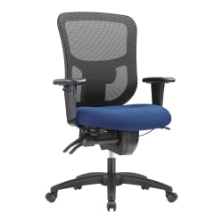 WorkPro 9500XL Series Big & Tall Ergonomic Mesh/Premium Fabric Mid-Back Chair, Black/Royal Blue, BIFMA Compliant