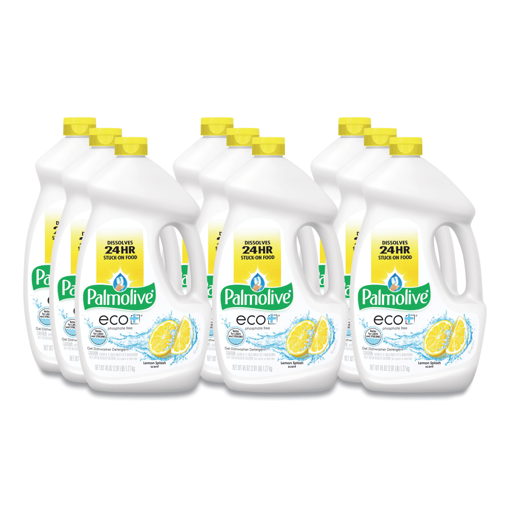 Palmolive Automatic Dishwasher Gel, Lemon, 45 Oz, Carton Of 9 Bottles