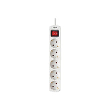 Load image into Gallery viewer, Tripp Lite 5-Outlet Power Strip - German Type F Schuko Outlets, 220-250V, 16A, 1.5 m Cord, Schuko Plug, White - Power strip - 16 A - AC 230 V - input: Type F - output connectors: 5 (Type F) - 5 ft cord - Germany - white