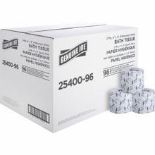 Load image into Gallery viewer, Genuine Joe 2-ply Standard Bath Tissue Rolls - 2 Ply - 3in x 4in - 400 Sheets/Roll - 1.63in Core - White - 96 / Carton
