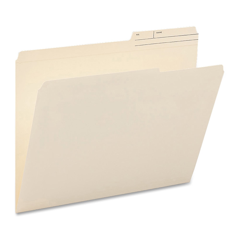 Smead 2/5-Cut Printed Tab File Folders, Letter Size, Manila, Box Of 100