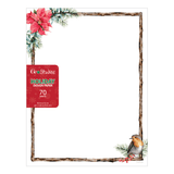 Geo Studios Holiday-Themed Letterhead Paper, Letter Size, Poinsettia/Bird, Pack Of 70 Sheets