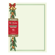 Load image into Gallery viewer, Geo Studios Holiday-Themed Foiled Letterhead Paper, Letter Size, Holiday Garland, Pack Of 40 Sheets