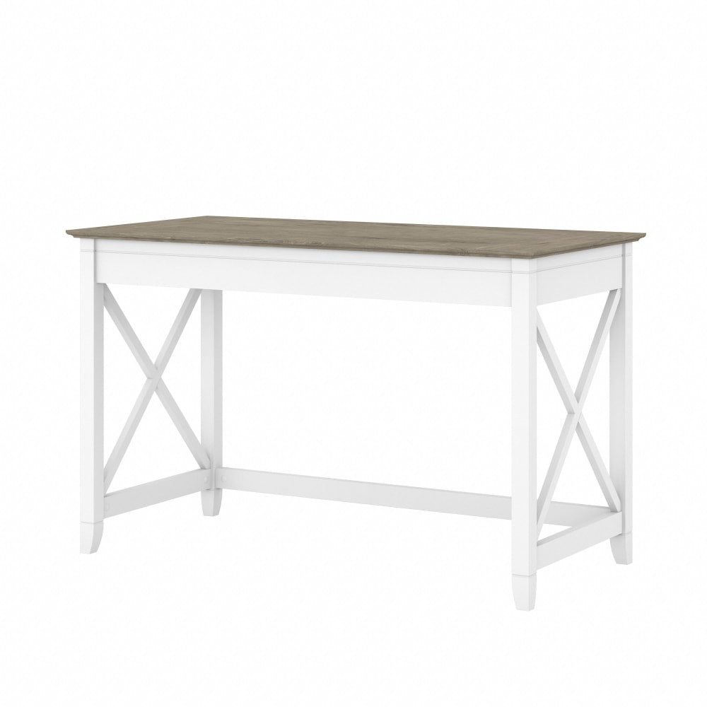 Bush Furniture Key West 48inW Writing Desk, Shiplap Gray/Pure White, Standard Delivery