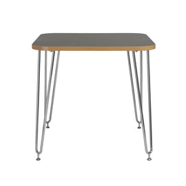 Eurostyle Hanh Activity Table, 30in x 31-1/2in, Gray/Chrome