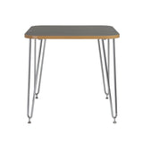 Eurostyle Hanh Activity Table, 30in x 31-1/2in, Gray/Chrome