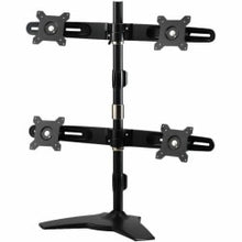 Load image into Gallery viewer, Amer Mounts Stand Based Quad Monitor Mount for four 15in-24in LCD/LED Flat Panel Screens - Supports up to 17.6lb monitors, +/- 20 degree tilt, and VESA 75/100