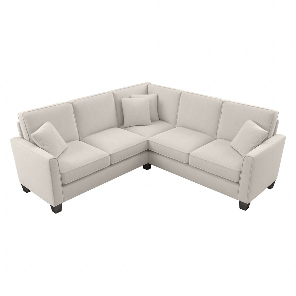 Bush Furniture Flare L-Shaped Sectional Couch, 35-3/4inH x 87-1/16inW x 87-1/16inD, Light Beige Microsuede Fabric, Standard Delivery