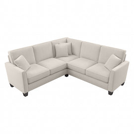 Bush Furniture Flare L-Shaped Sectional Couch, 35-3/4inH x 87-1/16inW x 87-1/16inD, Light Beige Microsuede Fabric, Standard Delivery