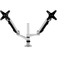 Load image into Gallery viewer, ViewSonic LCD-DMA-002 Spring-Loaded Monitor Desk Mounting Arm for 2 Monitors up to 27 Inches Each, VESA Compatible, Full Ergonomic Adjustability, 2-in-1 Mounting Base, and Built-In Cable Management