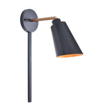 Kenroy Home Alvar 1-Light Sconce Lamp, 11-3/4inW, Matte Black/Antique Brass