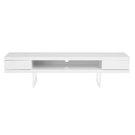 Eurostyle Miranda Media Stand, 16-1/5inH x 63inW x 15-4/5inD, High Gloss White/White