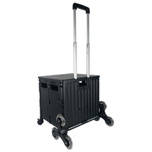 Load image into Gallery viewer, Office Depot Brand Stair Climber Utility Cart With Lid, 39-3/8inH x 18-7/8inW x 16-1/2inD, Black