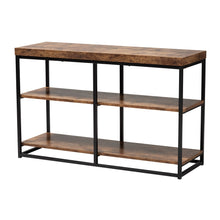 Load image into Gallery viewer, Baxton Studio Bardot Modern Industrial 3-Tier Console Table, 29-1/2inH x 47-1/4inW x 15-3/4inD, Walnut Brown