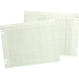 Wilson Jones Columnar Ruled Sheets, 9 1/4in x 11 7/8in, 30 Lines, 8 Columns, 100/Pack - 24 lb - Ledger - 11 7/8in x 9 1/4in Sheet Size - 4 x Holes - Green Sheet(s) - Brown, Green Print Color - Paper - 100 / Pack