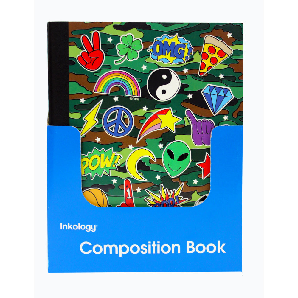 Inkology Composition Books, Corey Paige, 7-1/2in x 9-3/4in, College Ruled, 200 Pages (100 Sheets), Assorted Designs, Pack Of 12 Books