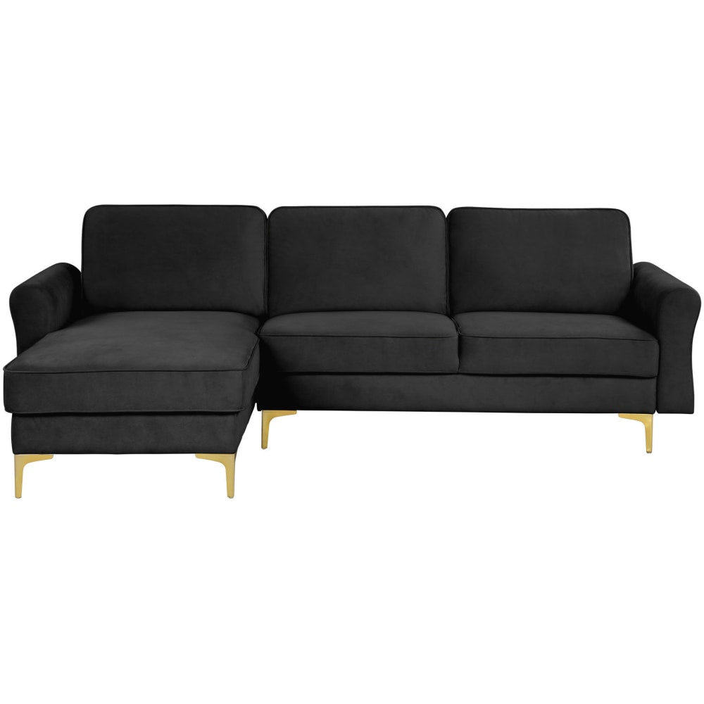 Lifestyle Solutions Lori Sofa With Reversible Chaise, Black