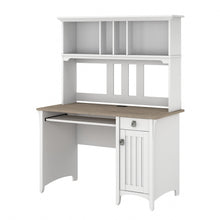 Load image into Gallery viewer, Bush Furniture Salinas 48inW Computer Desk With Hutch, Shiplap Gray/Pure White, Standard Delivery