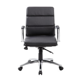 Boss Office Products CaressoftPlus Mid-Back Chair, Black