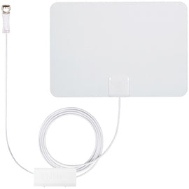 ANTOP Paper Thin AT-101B Indoor HDTV Antenna Smartpass Amplified - Upto 50 Mile Range - UHF - 47 MHz to 230 MHz, 470 MHz to 700 MHz - 26 dB - Cellular Network, HDTV Antenna, Indoor - White/Black - Desktop/Wall/Window - Multi-directional