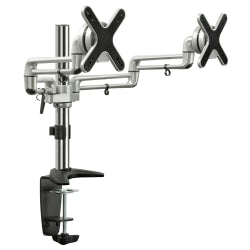 Mount-It! MI-732 Dual Monitor Desk Mount For 20 - 27in Monitors, 17inH x 8-1/2inW x 8-1/2inD, Black
