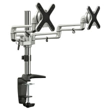Load image into Gallery viewer, Mount-It! MI-732 Dual Monitor Desk Mount For 20 - 27in Monitors, 17inH x 8-1/2inW x 8-1/2inD, Black