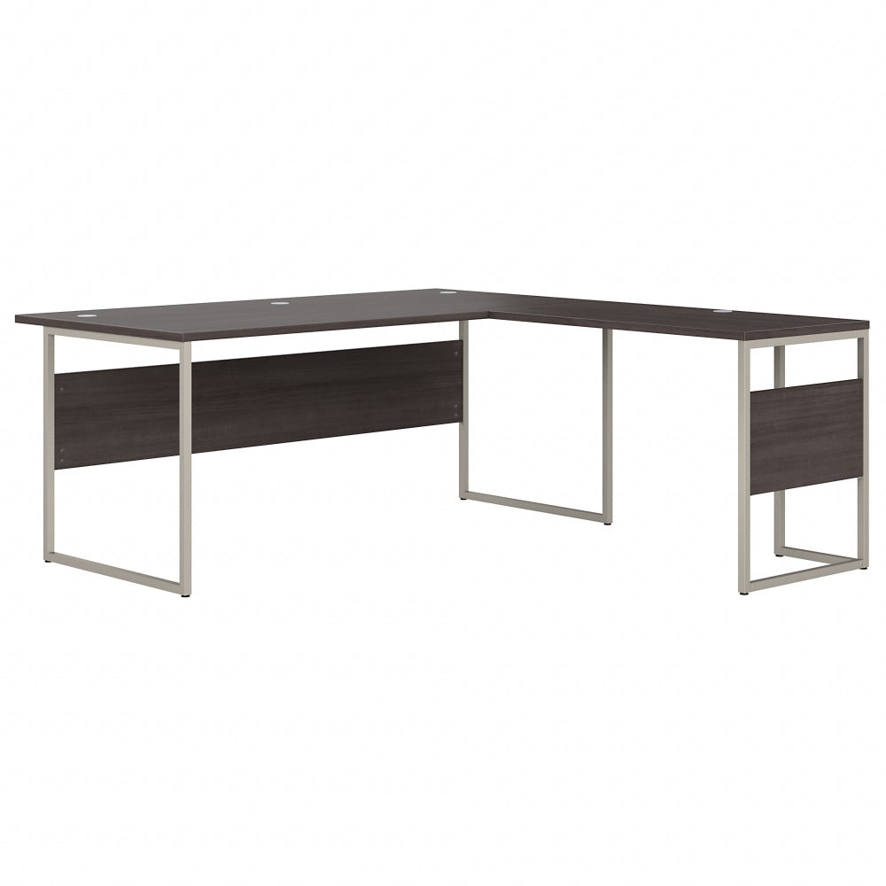 Bush Business Furniture Hybrid 72inW L-Shaped Corner Desk Table With Metal Legs, Storm Gray, Standard Delivery