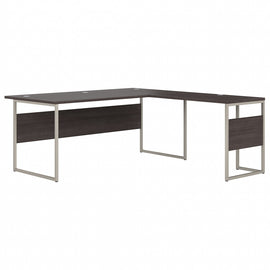 Bush Business Furniture Hybrid 72inW L-Shaped Corner Desk Table With Metal Legs, Storm Gray, Standard Delivery