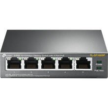 Load image into Gallery viewer, TP-Link TL-SF1005P - 5-Port Fast Ethernet PoE Switch - Limited Lifetime Protection - 4 PoE+ Ports @67W - Desktop - Plug &amp; Play - Sturdy Metal w/ Shielded Ports - Fanless - Extend &amp; Priority Mode
