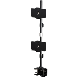 Amer Mounts Clamp Based Hex Monitor Mount for six 15in-24in LCD/LED Flat Panel Screens Vertical Clamp Based Dual Monitor Mount for two 24in-32in LCD/LED Flat Panels - Supports up to 26.5lb monitors, +/- 20 degree tilt, and VESA 75/100