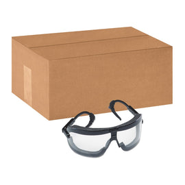 Fectoggles Impact Goggles With Adjustable Temples, Medium, Clear/Black, Case Of 10