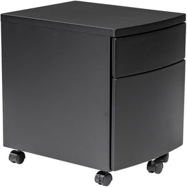 Eurostyle Ingo 16inD Vertical 2-Drawer Commercial Rolling File Cabinet, Black