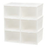 IRIS Stacking Womens Shoe Storage Containers, 7in x 9 3/4in x 11 3/4in, White, Case Of 6