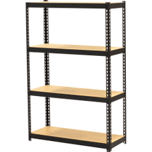 Load image into Gallery viewer, Lorell Narrow Steel Shelving - 48in Height x 30in Width x 12in Depth - Recycled - Black - Steel - 1Each