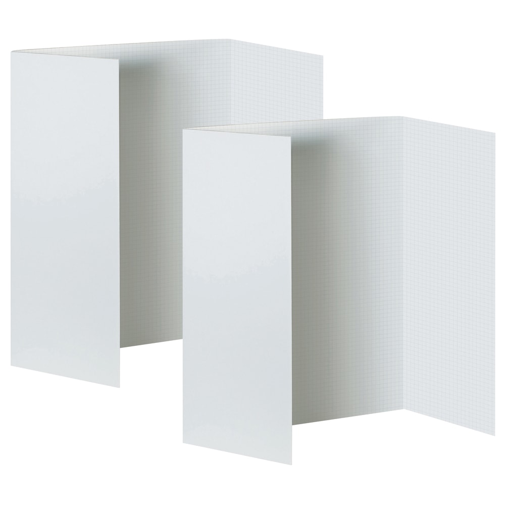Pacon Fade-Away Foam Presentation Boards, 48in x 36in, Faint Grid/White, Pack Of 2 Boards