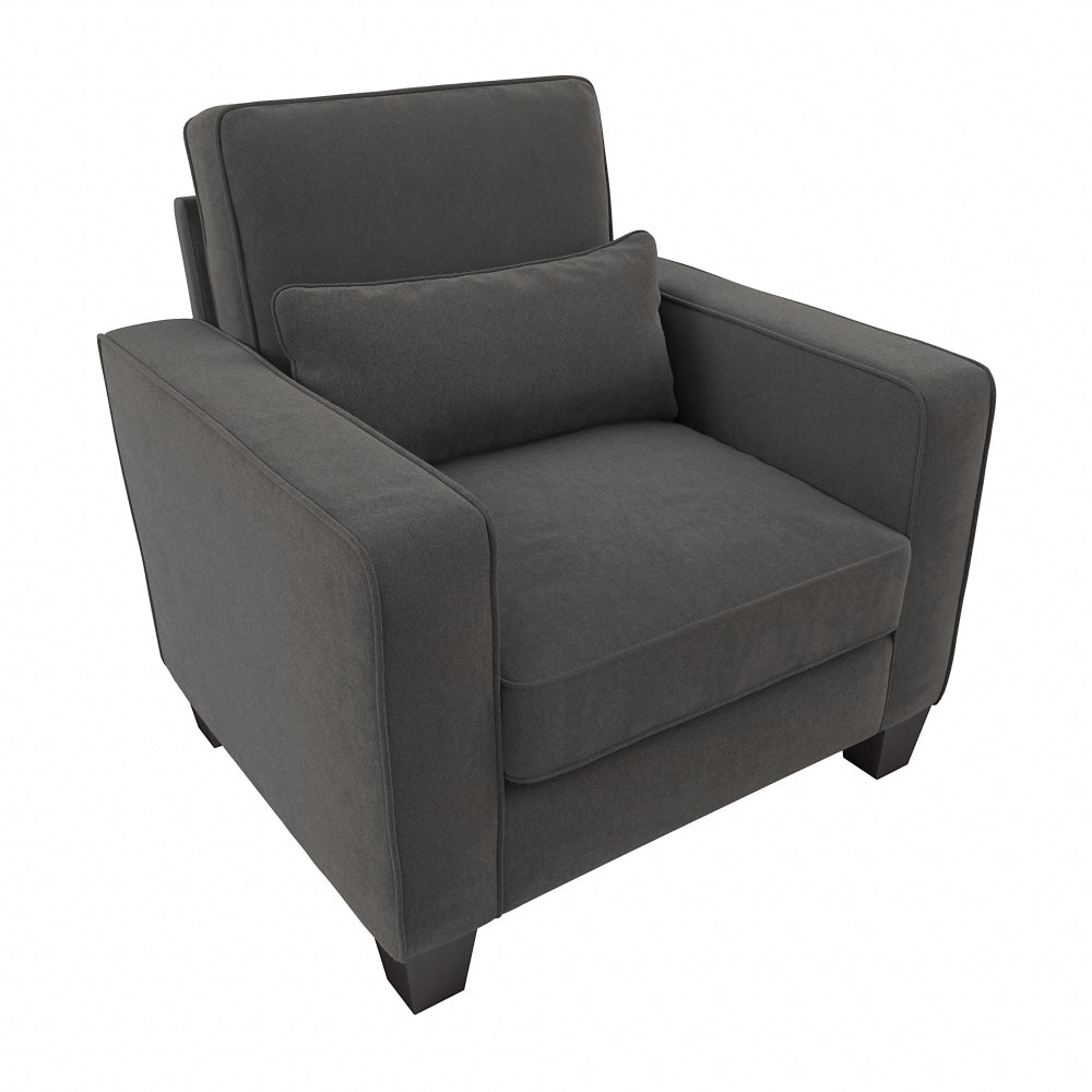 Bush Furniture Stockton Accent Chair With Arms, Charcoal Gray Herringbone Fabric, Standard Delivery