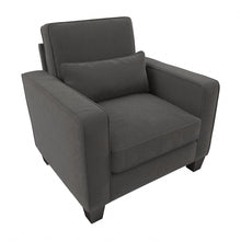 Load image into Gallery viewer, Bush Furniture Stockton Accent Chair With Arms, Charcoal Gray Herringbone Fabric, Standard Delivery