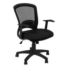 Load image into Gallery viewer, Monarch Specialties Presley Ergonomic Faux Leather Mid-Back Office Chair, Black