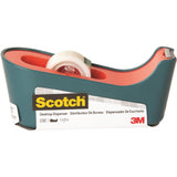 Scotch Desktop Tape Dispenser - 1in Core - Non-skid Base, Weighted Base - Sea Green - 1 Each